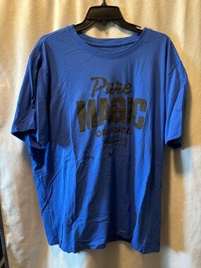 Nike Navy Blue Dri-FIT Tee with Yellow Print